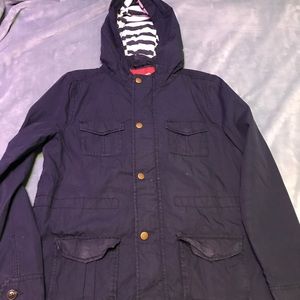 Dark blue rain coat